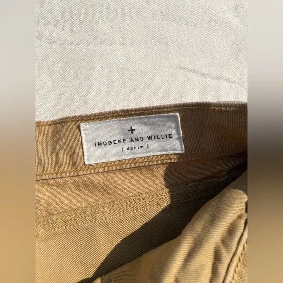 Imogene + Willie Denim Light Brown Khaki Men's Flat Front Shorts Waist 35 - Picture 3 of 7